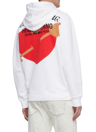 Back View - Click To Enlarge - HELMUT LANG - 'Standard' logo Valentine heart print hoodie