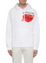 Main View - Click To Enlarge - HELMUT LANG - 'Standard' logo Valentine heart print hoodie