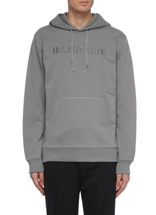 Main View - Click To Enlarge - HELMUT LANG - 'Standard' logo embroidered hoodie