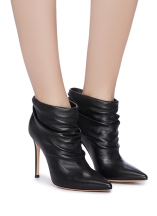 Figure View - Click To Enlarge - GIANVITO ROSSI - 'Cyril' ruched leather ankle boots