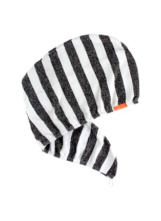 Main View - Click To Enlarge - AQUIS - Lisse Luxe Hair Turban – Black/White Stripe