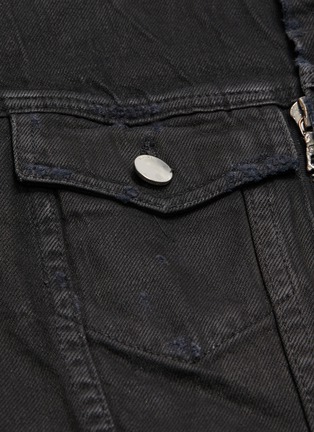  - AMIRI - 'MX2' pleated leather patch denim jacket