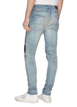 Back View - Click To Enlarge - AMIRI - 'MX2' pleated leather patch jeans