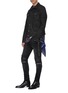 Figure View - Click To Enlarge - AMIRI - 'MX2' pleated leather patch jeans
