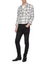 Figure View - Click To Enlarge - AMIRI - 'MX1' pleated leather patch skinny jeans