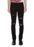Main View - Click To Enlarge - AMIRI - Music note embroidered panel ripped jeans