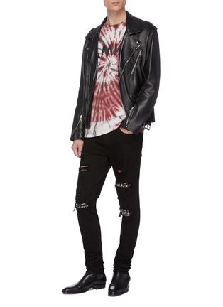Figure View - Click To Enlarge - AMIRI - Music note embroidered panel ripped jeans