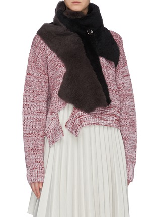 Figure View - Click To Enlarge - KARL DONOGHUE - Patchwork lambskin shearling scarf