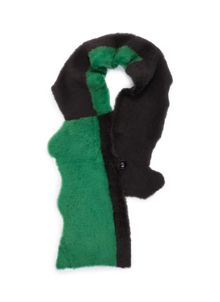 Main View - Click To Enlarge - KARL DONOGHUE - Colourblock patchwork lambskin shearling scarf