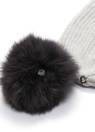 Detail View - Click To Enlarge - KARL DONOGHUE - x Saga Furs® detachable fox fur pompom cashmere knit beanie