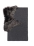 Detail View - Click To Enlarge - KARL DONOGHUE - Lambskin shearling panel cashmere rib knit scarf