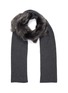 Main View - Click To Enlarge - KARL DONOGHUE - Lambskin shearling panel cashmere rib knit scarf