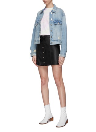 Figure View - Click To Enlarge - 3X1 - Distressed oversized cropped denim jacket