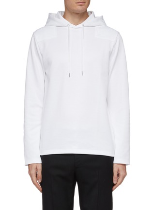 Main View - Click To Enlarge - HELMUT LANG - Logo embroidered split back hoodie