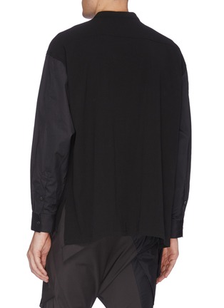 Back View - Click To Enlarge - THE VIRIDI-ANNE - Contrast sleeve button shoulder flap pocket sweatshirt