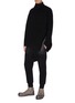 Figure View - Click To Enlarge - THE VIRIDI-ANNE - Zip side asymmetric hem wool turtleneck sweater