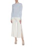 Figure View - Click To Enlarge - CRUSH COLLECTION - Cutout button sleeve cashmere-silk rib knit top