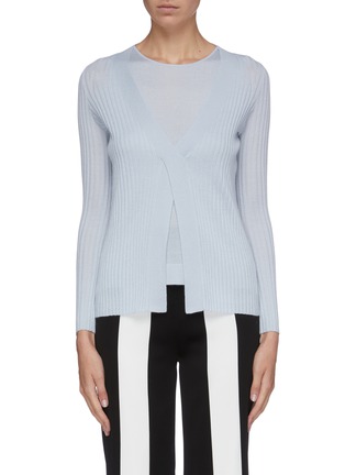 Main View - Click To Enlarge Main View - Click To Enlarge - CRUSH COLLECTION - Layered silk-cashmere rib knit top