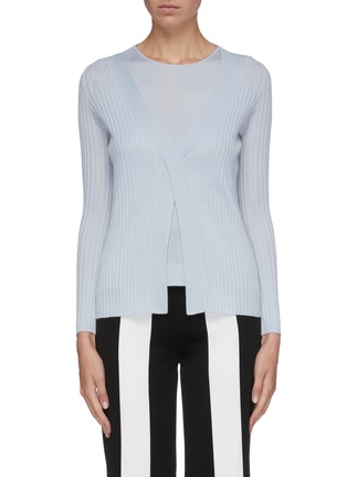 Main View - Click To Enlarge - CRUSH COLLECTION - Layered silk-cashmere rib knit top