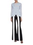 Figure View - Click To Enlarge - CRUSH COLLECTION - Layered silk-cashmere rib knit top