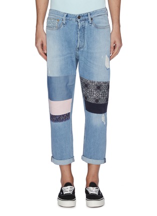 Main View - Click To Enlarge - DENHAM - Patchwork cropped jeans