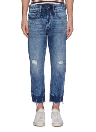 Main View - Click To Enlarge - DENHAM - Let-out cuff ripped cropped jeans