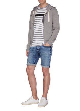 Figure View - Click To Enlarge - DENHAM - 'Razor' ripped skinny denim shorts