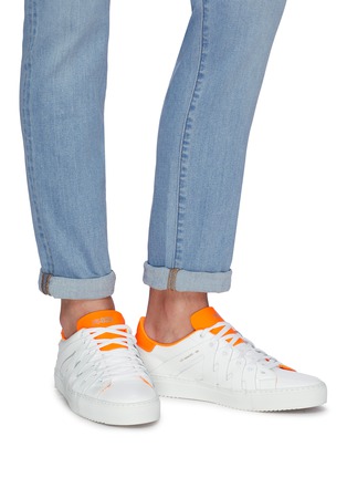 Figure View - Click To Enlarge - PS821 - 'Alpha Fluro' neon tongue cutout leather sneakers