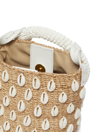 Detail View - Click To Enlarge - ARANÁZ - 'Kaia' seashell mini straw bucket bag