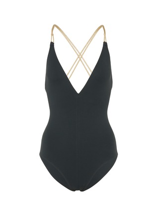 Main View - Click To Enlarge - ERES - 'Blondi' metallic cross strap back one-piece swimsuit