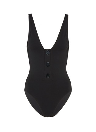 Main View - Click To Enlarge - ERES - 'Inside' button front one-piece swimsuit