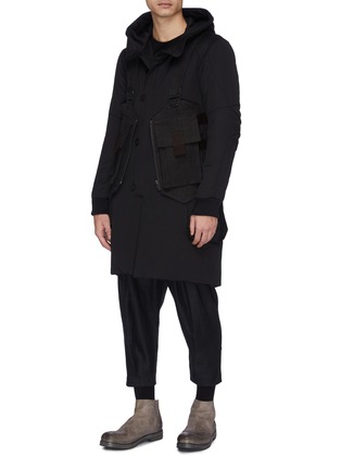 Figure View - Click To Enlarge - DEVOA - Panelled hooded wool parka