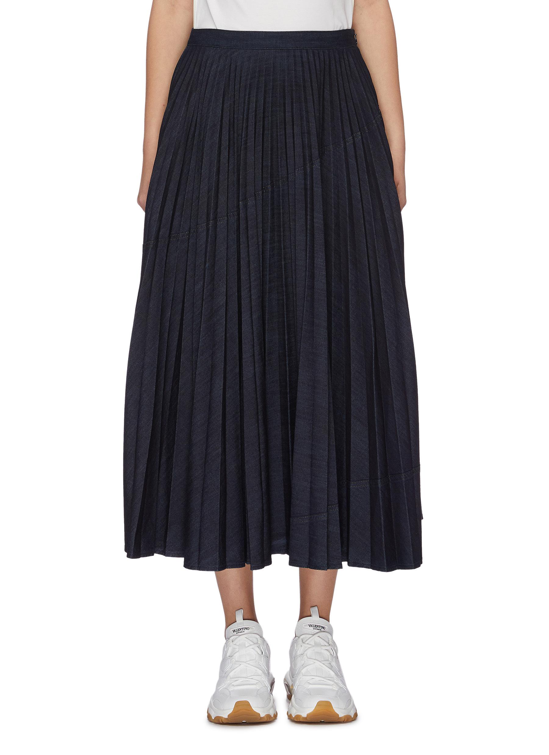 Plissé pleated denim skirt by Valentino | Coshio Online Shop