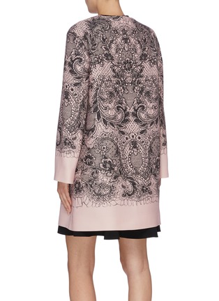 Back View - Click To Enlarge - VALENTINO GARAVANI - Lace print virgin wool-silk coat
