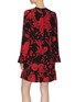 Back View - Click To Enlarge - VALENTINO GARAVANI - Flared cuff floral print silk crepe dress