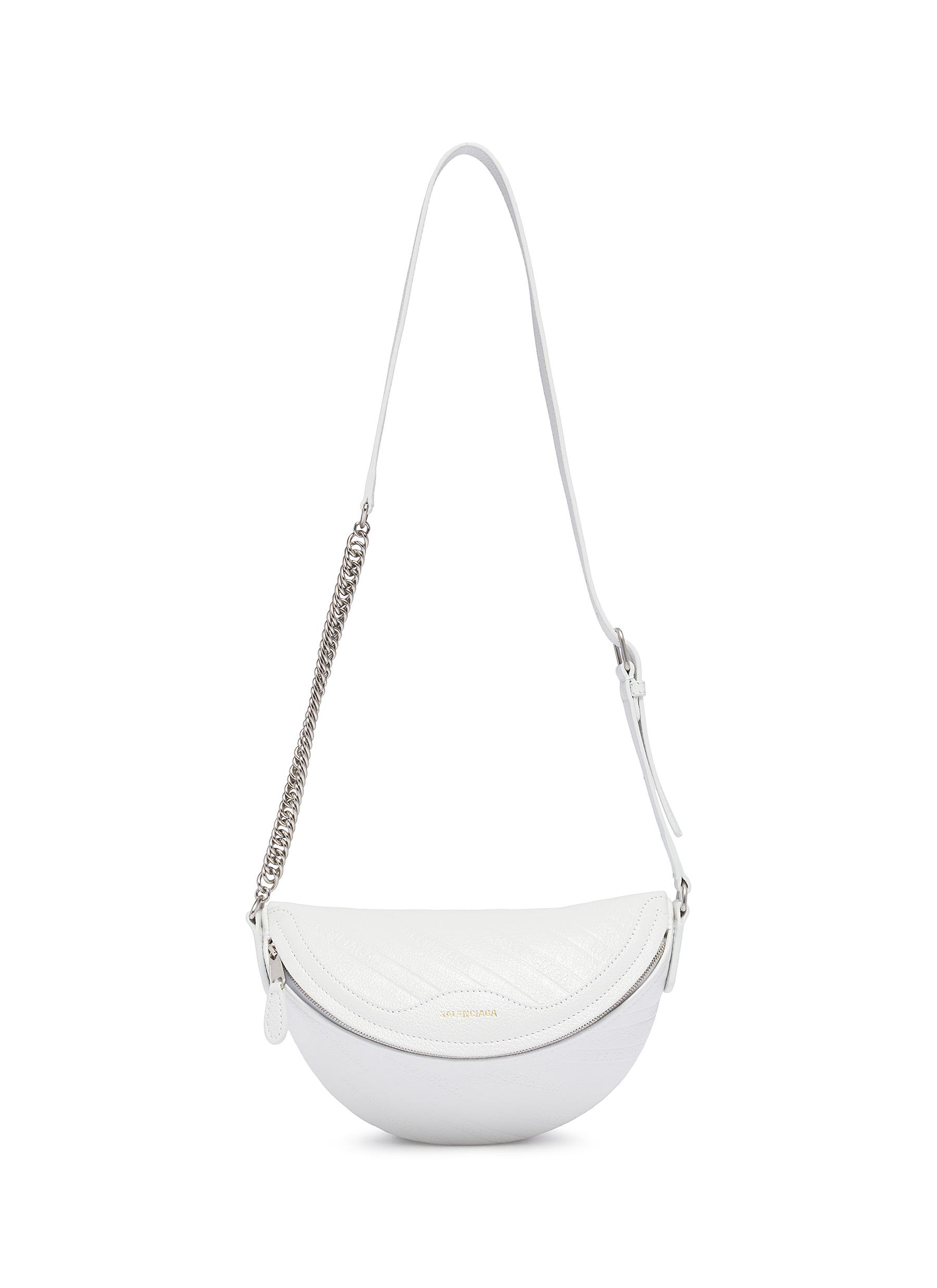 white leather bum bag