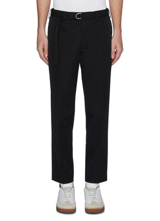 Main View - Click To Enlarge - HELMUT LANG - Belted cropped wool twill pants