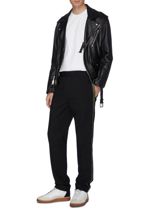Figure View - Click To Enlarge - HELMUT LANG - Stripe outseam wool pants