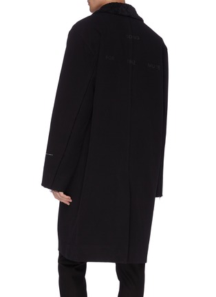 Back View - Click To Enlarge - SONG FOR THE MUTE - Contrast collar logo slogan print twill coat