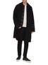 Figure View - Click To Enlarge - SONG FOR THE MUTE - Contrast collar logo slogan print twill coat