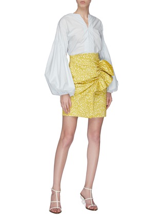 Figure View - Click To Enlarge - SILVIA TCHERASSI - 'Willow' gathered ruffle drape blossom print mini skirt