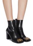 Figure View - Click To Enlarge - BALENCIAGA - 'Double Square' logo plaque leather ankle boots