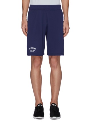 Main View - Click To Enlarge - REIGNING CHAMP - 'Varsity' logo print mesh basketball shorts