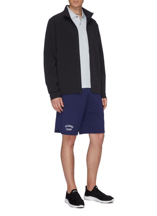 Figure View - Click To Enlarge - REIGNING CHAMP - 'Varsity' logo print mesh basketball shorts