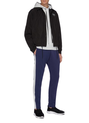 Figure View - Click To Enlarge - REIGNING CHAMP - Stripe outseam Pima cotton sweatpants