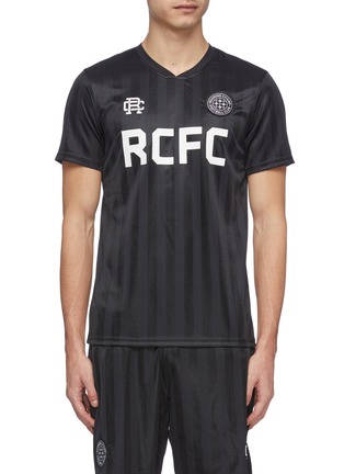 Main View - Click To Enlarge - REIGNING CHAMP - 'RCFC' logo print stripe raglan T-shirt