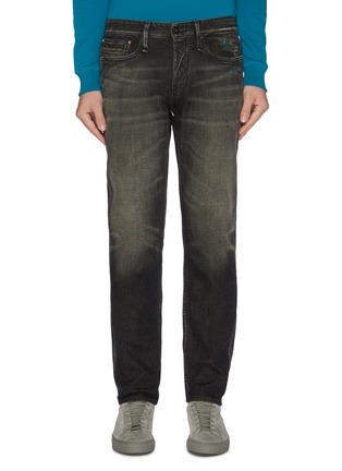 Main View - Click To Enlarge - DENHAM - 'Razor' paint splatter slim fit jeans