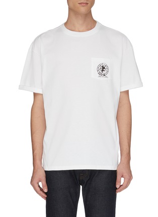 Main View - Click To Enlarge - DENHAM - 'Blazon' logo print chest pocket T-shirt
