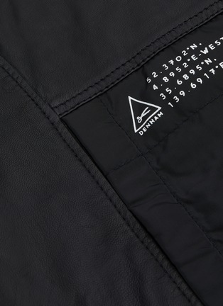  - DENHAM - 'Power NVS' panelled sleeve leather bomber jacket