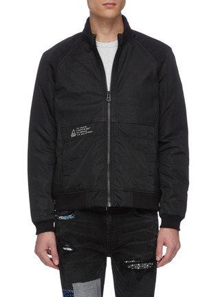 Main View - Click To Enlarge - DENHAM - 'Power NVS' panelled sleeve leather bomber jacket